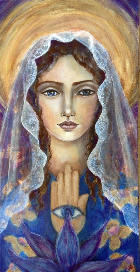 Virgin Mary 12x24 Original Acrylics On Canvas By Marianne Goodell