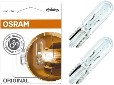 Osram Original Glass Wedge Base Car Light Bulb V W Pieces