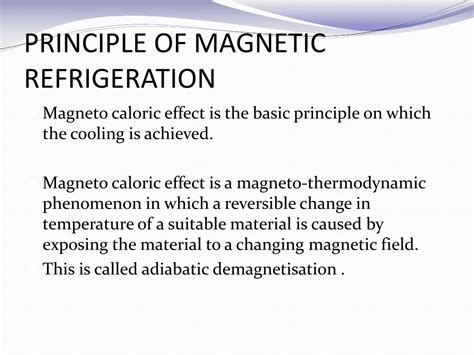 PPT - MAGNETIC REFRIGERATION PowerPoint Presentation, free download ...