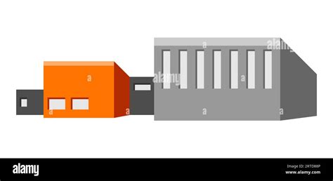 Illustration Of Industrial Building Urban Manufactory View Of