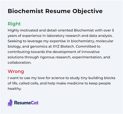 Top 16 Biochemist Resume Objective Examples Resumecat