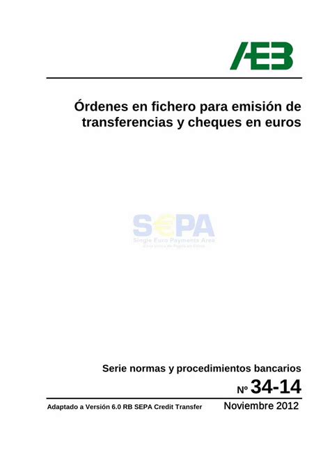 Pdf Rdenes En Fichero Para Emisi N De Transferencias Y Aeb