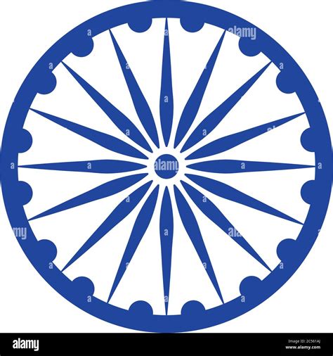 Blue Ashoka Wheel Indian Symbol Ashoka Chakra Stock Vector Image And Art Alamy