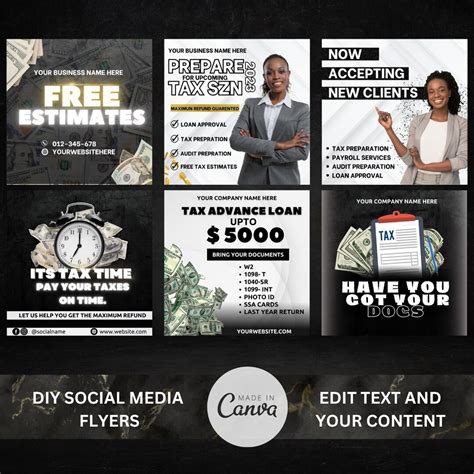 Tax Prep Flyer Tax Prep Instagram Tax Flyer Template Preparation