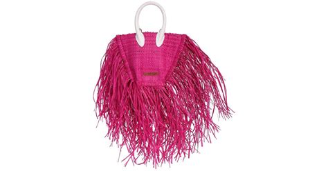 Jacquemus Jaquemus Le Petit Baci Raffia Leather Tote Lyst