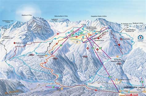 Gargellen Narty w Austrii ośrodki narciarskie mapa tras i wyciągów