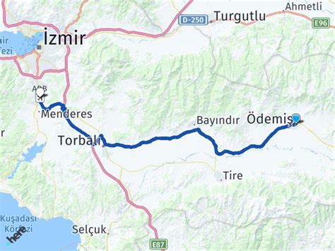 İzmir Ödemiş Adnan Menderes Havalimanı Arası Kaç Km Yol Tarifi