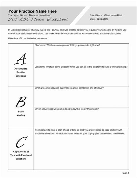 Therapist Aid Dbt Worksheets