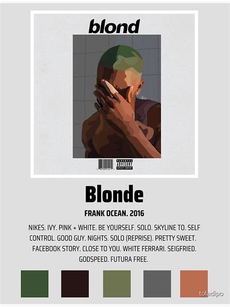 Frank Ocean Blonde Album Poster Poster For Sale By Toladipo Redbubble