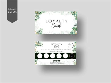 DIY Green Tropical Loyalty VIP Rewards Editable Digital Business Card