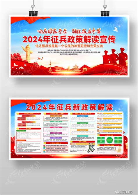 2024年征兵政策解读宣传展板图片下载_红动中国