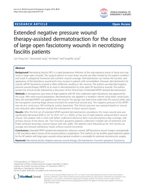 Fasciotomy And Negative Pressure Wound Therapy Eazygugl