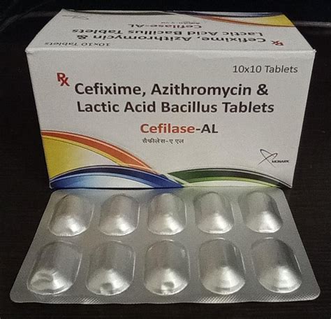 Cefilase AL Cefixime 200mg Azithromycin 250mG Lactic Acid Bacillus