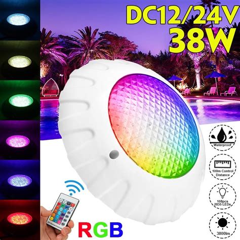 Купить 38 Вт RGB светодиодный светильник для бассейна, светодиодный ...