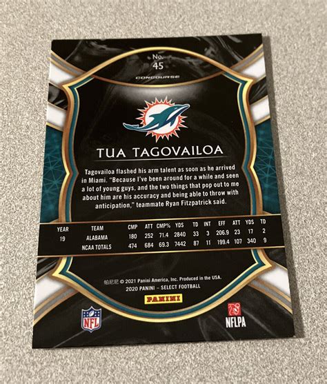 2020 Panini Select Concourse RC 45 Tua Tagovailoa Dolphins EBay