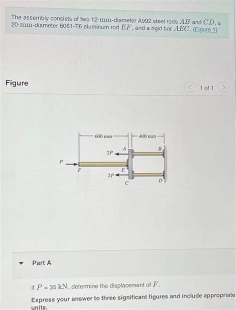 Solved The Assembly Consists Of Two Mm Diameter A Chegg