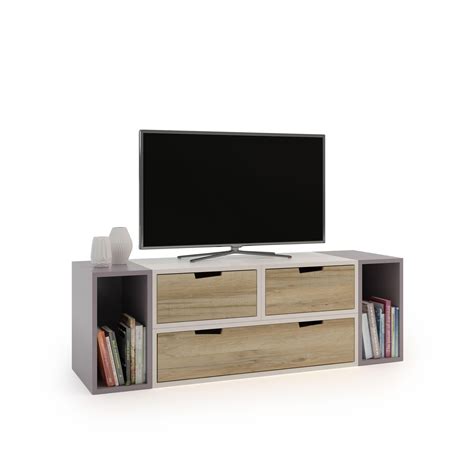 Rack De Tv Contempor Neo Espace Loggia Modular Em Carvalho Em Mdf