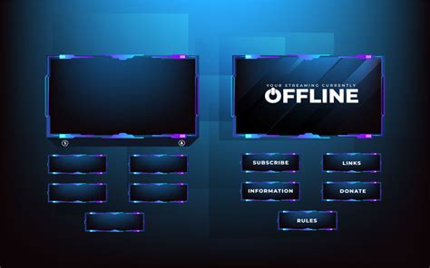 Live Gaming Overlay Dekorationsvektor TemplateMonster