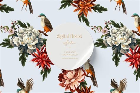 Floral Pattern, Floral Digital Paper Graphic by Digital Florist · Creative Fabrica