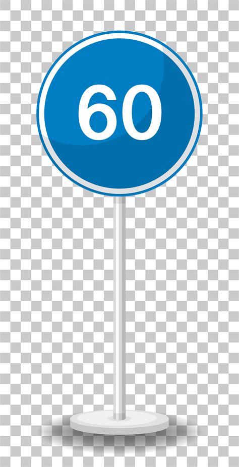 Blue minimum speed limit 60 road sign 1447188 Vector Art at Vecteezy