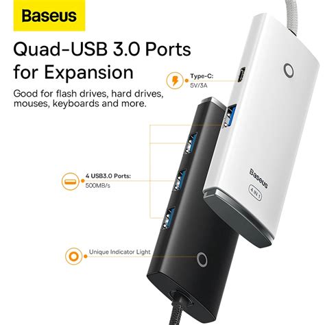 Baseus Lite Series Port Usb Hub Adapter Usb Type C To Usb Hub