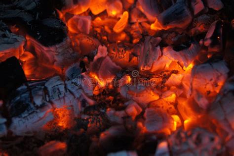 Glowing Hot Embers In Red Warm Winter Stock Image Image Of Night Winter