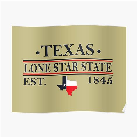 Texas The Lone Star State Map Silhouette Poster For Sale By Omitay