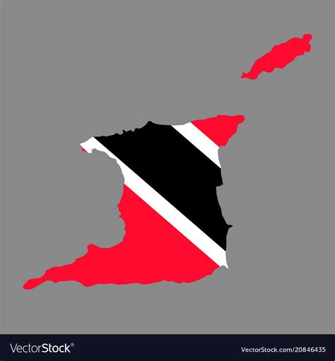 Silhouette Country Borders Map Of Trinidad Vector Image