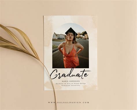 Graduation Announcement Card Canva And Photoshop Template Editable