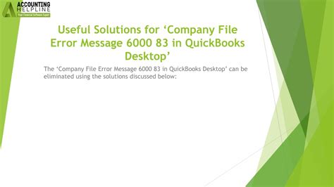 PPT Effective Remedy To Resolve QuickBooks Error 6000 83 PowerPoint