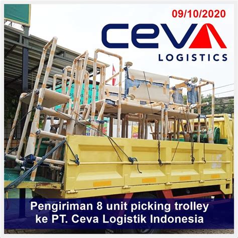 Pengiriman Picking Trolley Custom Material Besi Finishing Warna Biru Ke