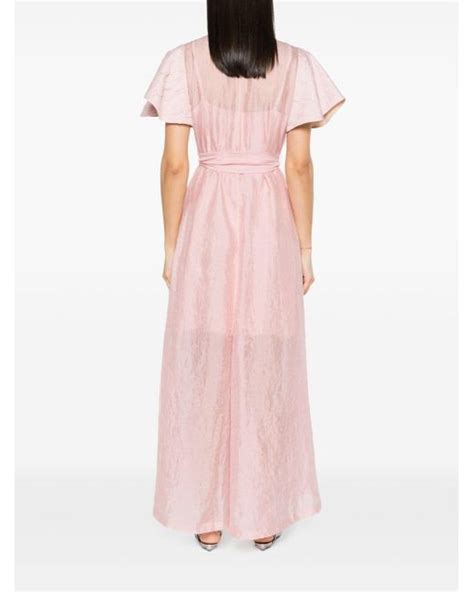 Baruni Clematis Belted Maxi Dress In Pink Lyst