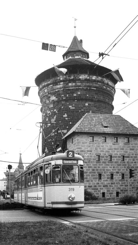 Nürnberg Fürther Straßenbahn Tw 319 GT6 MAN Siemens 1963 auf Linie