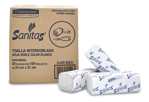 Sanitas Kimberly Clark Caja Toalla Para Manos Interdoblada Mercado Libre