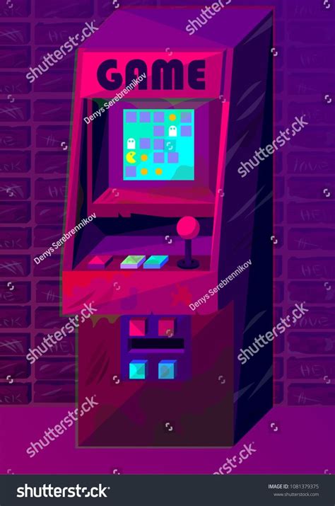 Arcade Machine In The Style Of Retro Futurism Vector Isometric