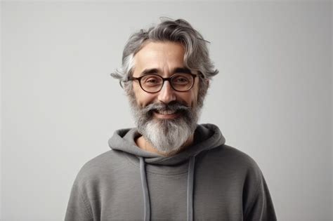 Premium Ai Image A Man With A Beard And Glasses Is Smiling Generative Ai