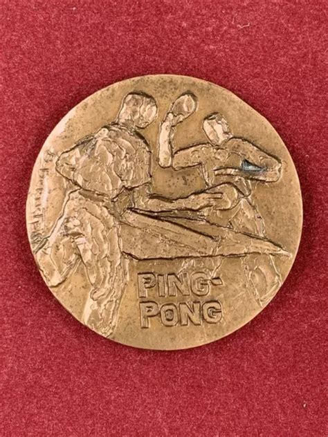 M Daille Bronze Ping Pong Sign E Bernstein Monnaie De Paris Table