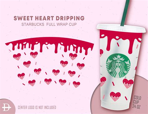 Card Making Stationery Materials Valentines Heart Starbucks Full Wrap