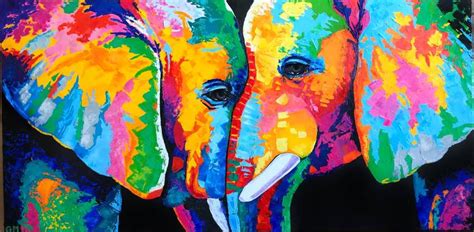 Rainbow Elephant Drawing And Illustration Marker Pe