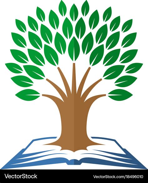 Tree Of Knowledge Logo Open Book And Royalty Free Vector