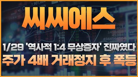 씨씨에스 역사적 14 무상증자 씨씨에스주가전망 씨씨에스 씨씨에스전망 씨씨에스주가 씨씨에스분석 초전도체관련주