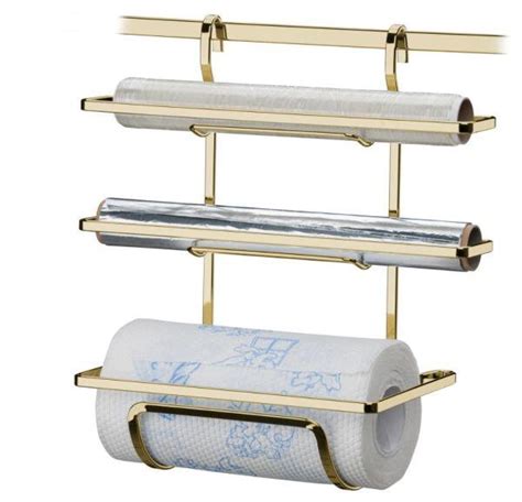 Suporte Para Rolos Papel Toalha Alumínio Pvc Dourado 2801DD Aramados