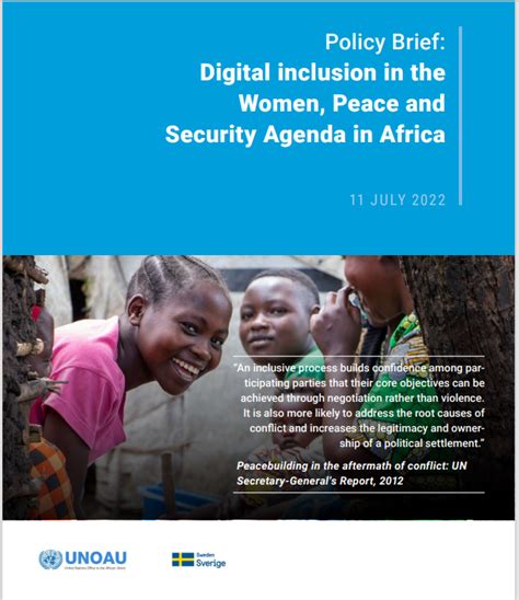 Policy Brief On Digital Inclusion In The Women Peace And Security