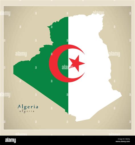 Modern Map Algeria Flag Colored Dz Stock Vector Image Art Alamy