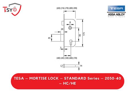 Tesa Mortise Lock Standard Series 2030 40 Hche Tsy Lock