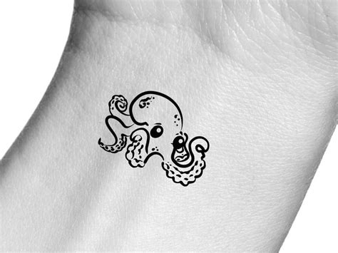 Octopus Temporary Tattoo Etsy In 2024 Cute Octopus Tattoo Small