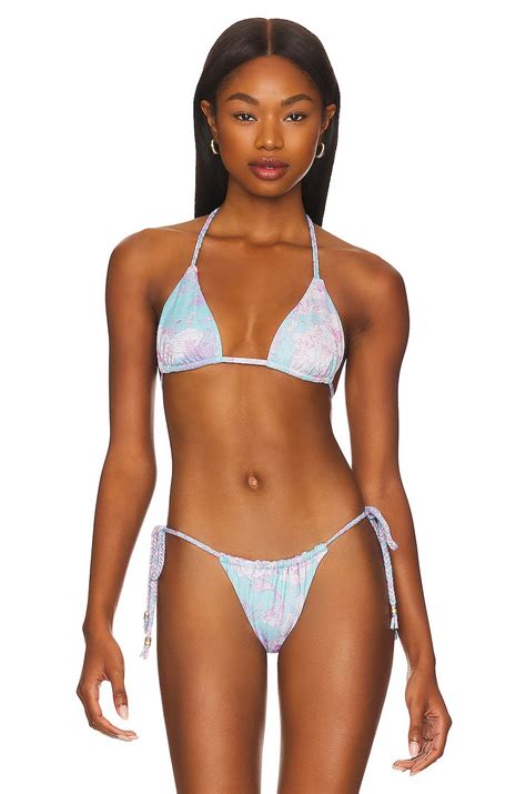 LoveShackFancy X Hurley Reversible Braided Itsy Bitsy Bikini Top In