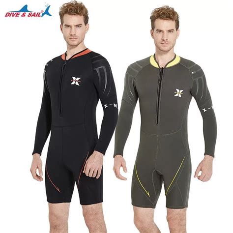 Dive And Sail 3mm Neoprene Mens Wetsuit Jumpsuit Long Sleeve Shorty