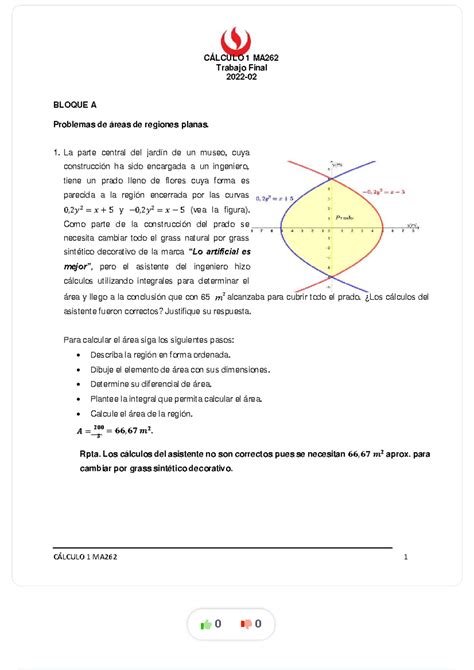 Ma262 Lista De Ejercicios Trabajo Final Compress CÁlculo 1 Ma262 1 CÁlculo 1 Ma Trabajo Final