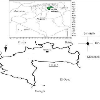 Position and geographical location of the Biskra region [10 ...